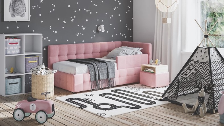 Кровать BOSS mini NEW велюр Monolit роуз