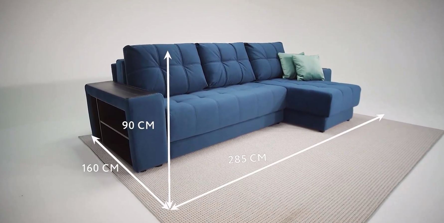 Угловой диван BOSS 3.0 XL велюр Monolit зеленый