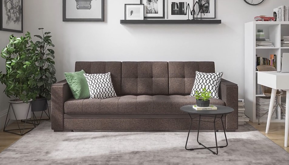 Диван Атланта НПБ 120 рогожка Malmo синий