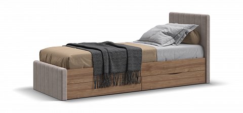 Кровать ЛОФТ Мини Орех Селект, MONOLIT Латте