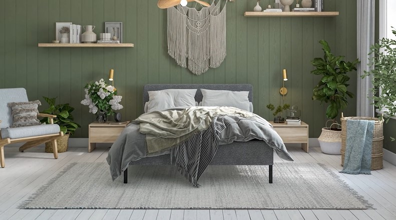 Кровать Уна 160*200 рогожка Malmo платина, черная