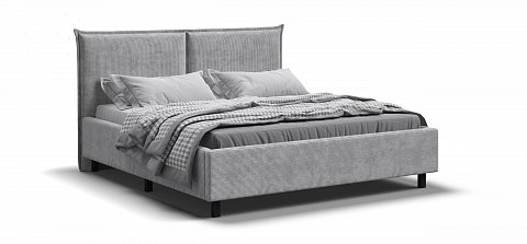 Кровать ЛЕО 160 Вельвет CORD серая