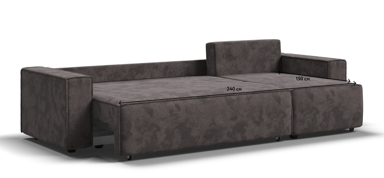 Угловой диван NORD 2.0 Велюр Alkantara серый