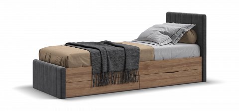 Кровать ЛОФТ Мини Орех Селект, MONOLIT Серый