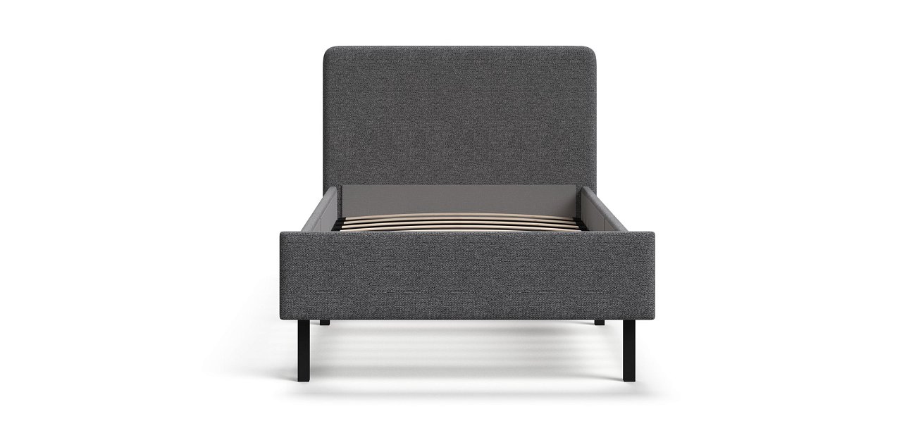 Кровать Уна мини рогожка Malmo серая, Чёрная