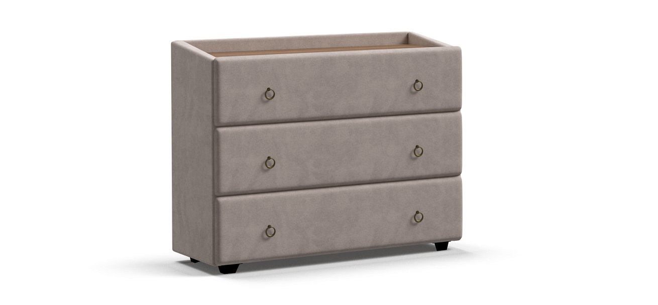 Комод BOSS Classic велюр MONOLIT Латте, Орех Селект