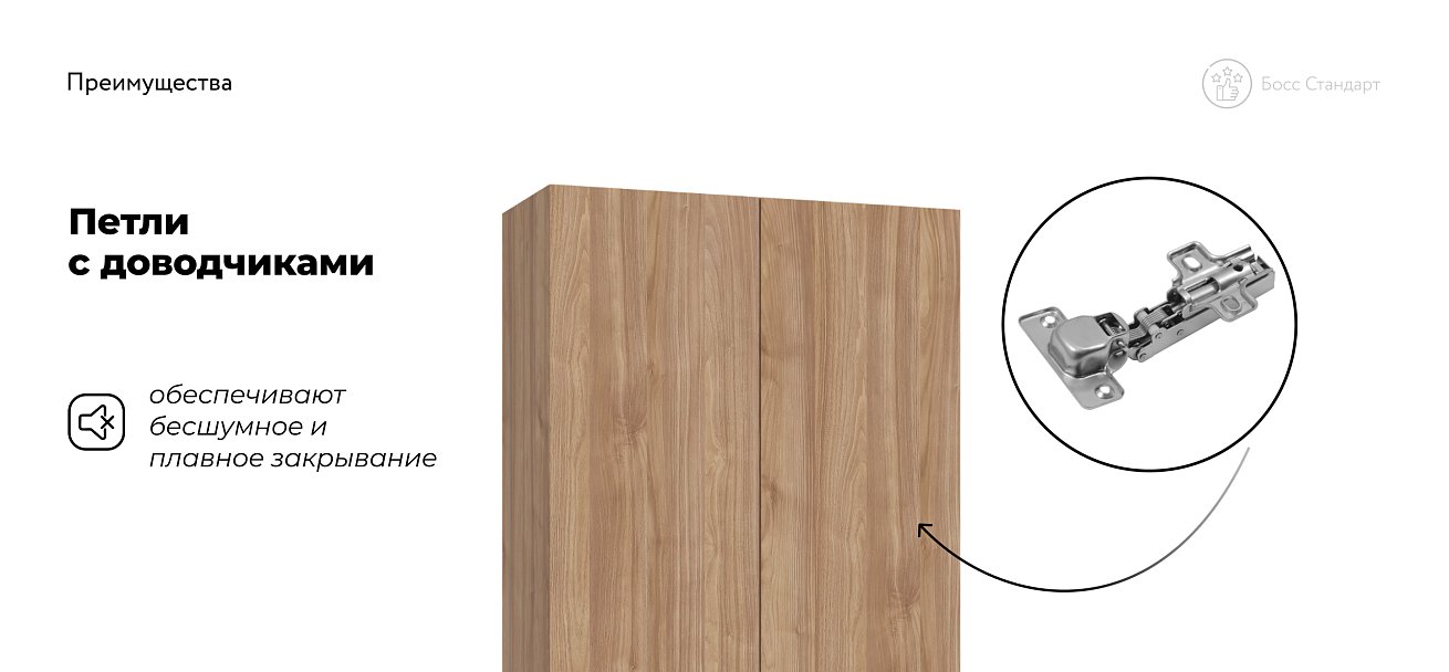 Босс Стандарт 90*220 шкаф распашной 2Д Орех Селект