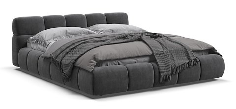 Кровать Босс Дрим 160*200 Про велюр Monolit серая