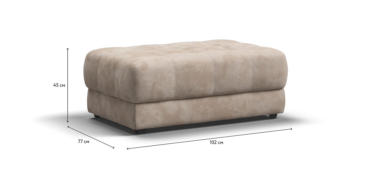 Пуф BOSS XL велюр Alkantara пепел