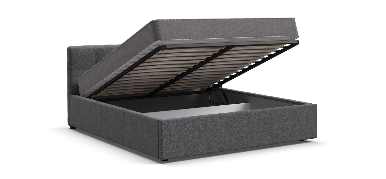 Кровать Белла 160*200 рогожка Malmo серая