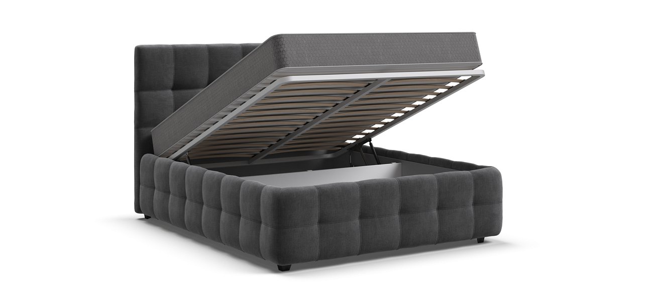 Кровать Босс 140*200 Про велюр Monolit серая