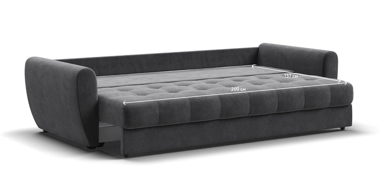 Диван Престон 2.0 велюр Monolit серый