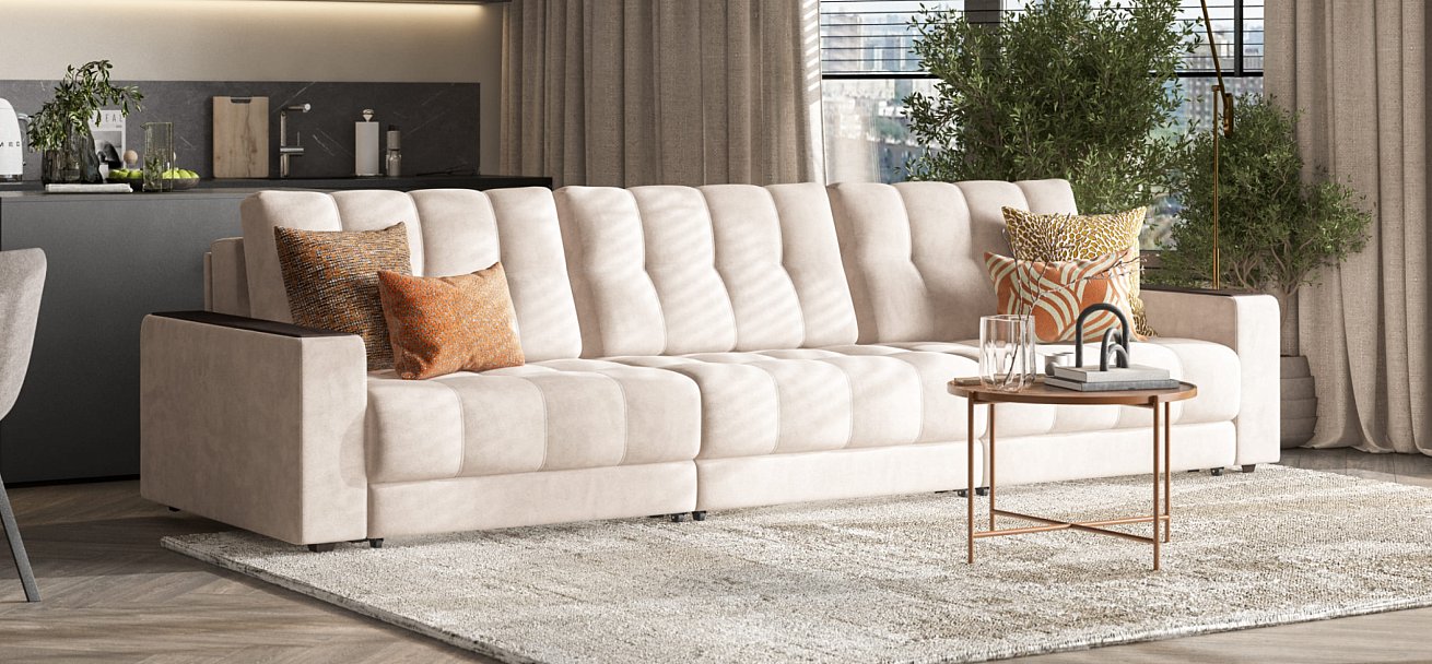 Диван BOSS GRAND Велюр Monolit латте