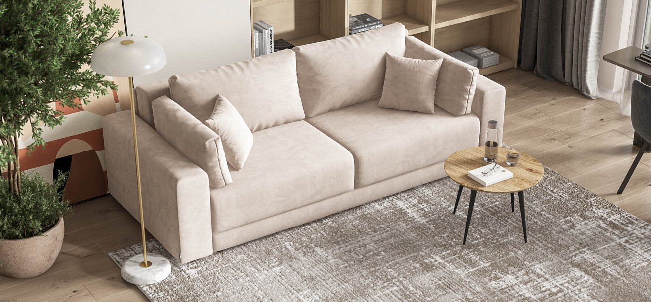 Диван Босс Прайм Велюр Monolit латте