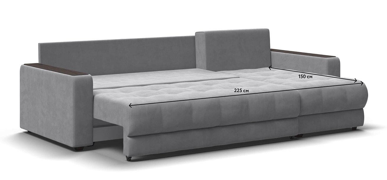 Угловой диван BOSS 3.0 Classic XL велюр Monolit сталь