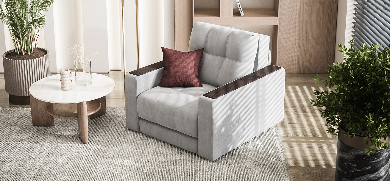 Кресло-кровать BOSS 2.0 велюр Monolit сталь