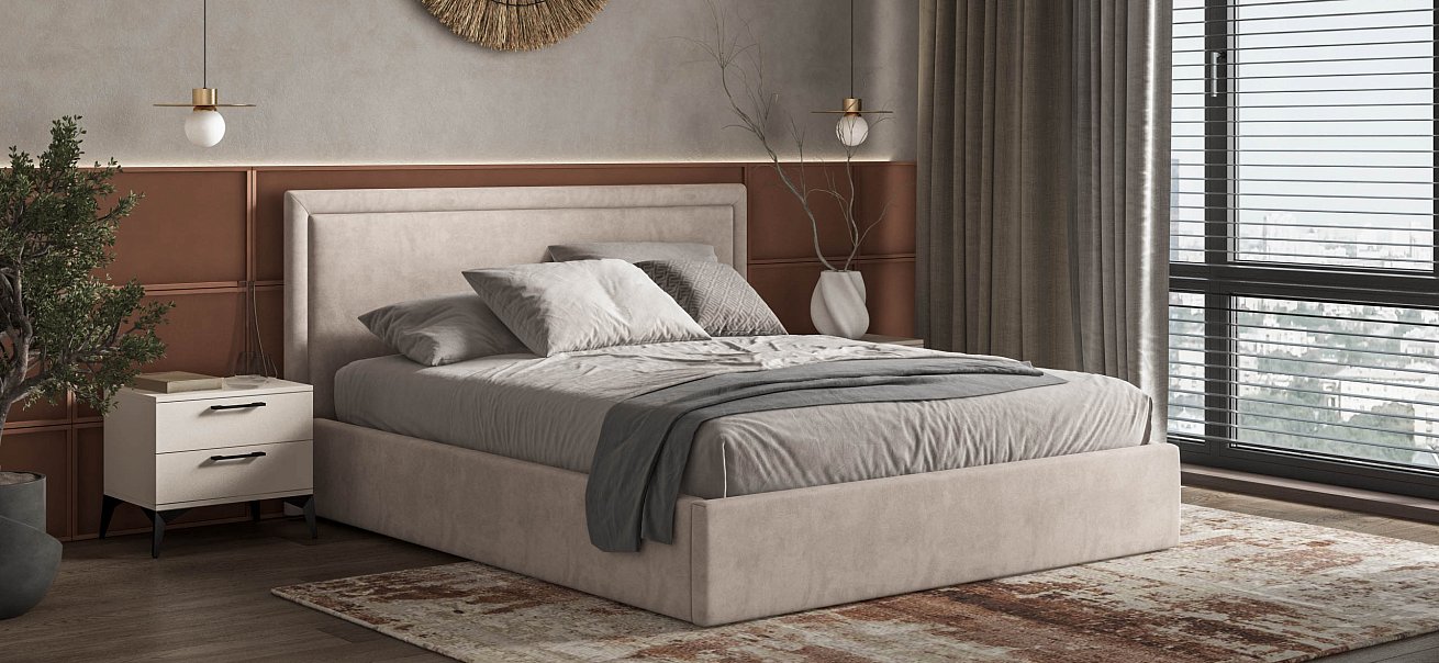 Кровать Фрея 160*200 с ПМ MONOLIT Латте