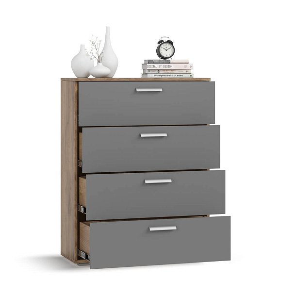 Комод LUX Серый графит, Крафт табачный