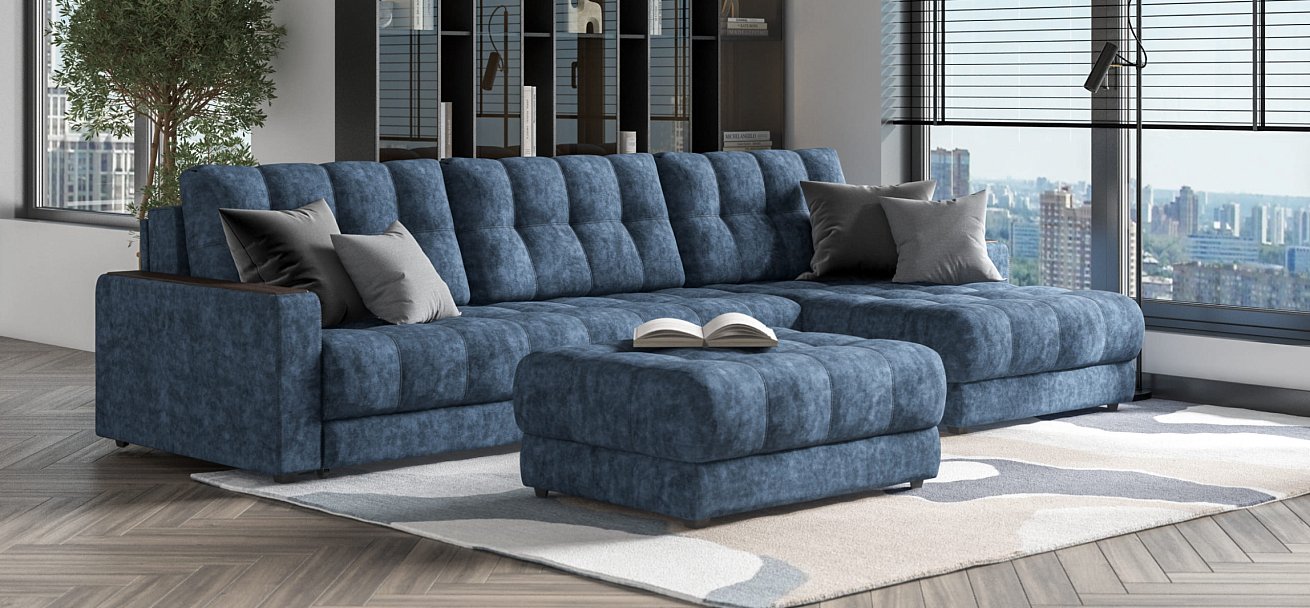 Пуф BOSS XL Велюр Royal топаз NEW