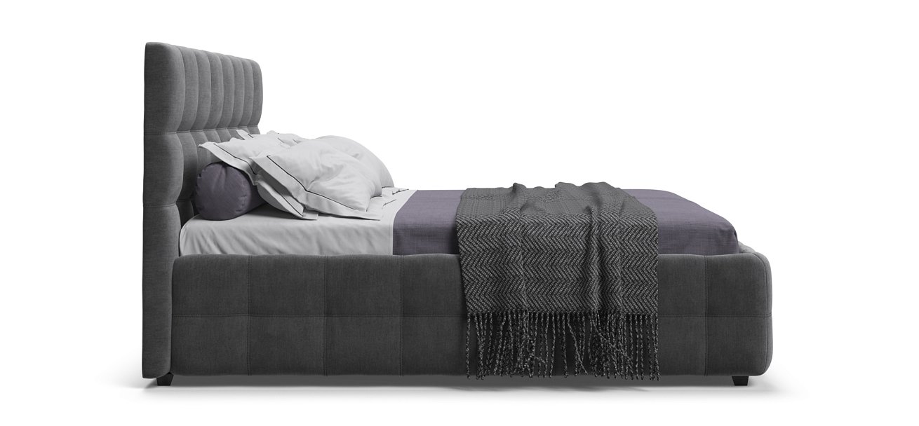 Кровать Босс 180*200 Про велюр Monolit серая