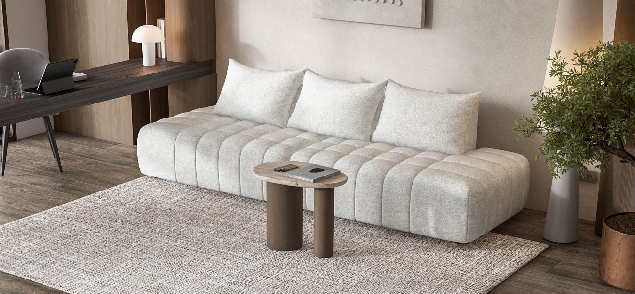 Диван прямой Босс Твин Шенилл CLOUD милк