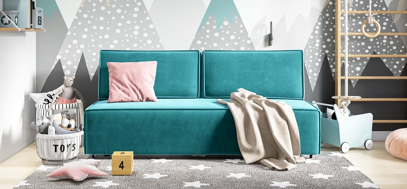 Диван NORD mini велюр Monolit зеленый