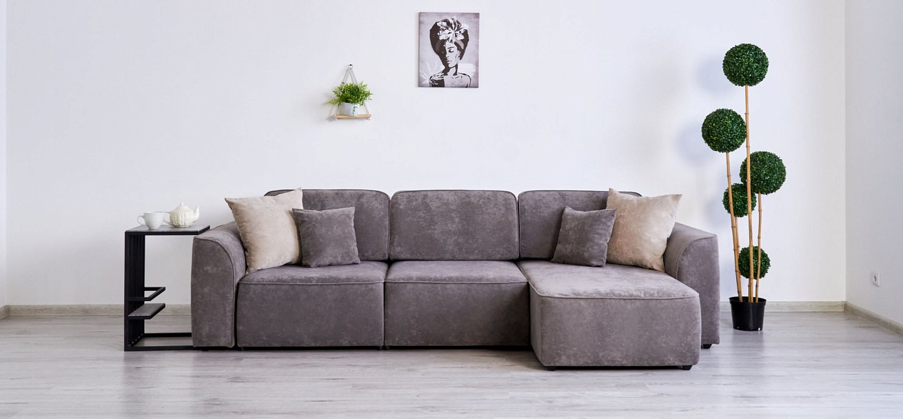 Угловой диван KING SE Велюр Роял тауп