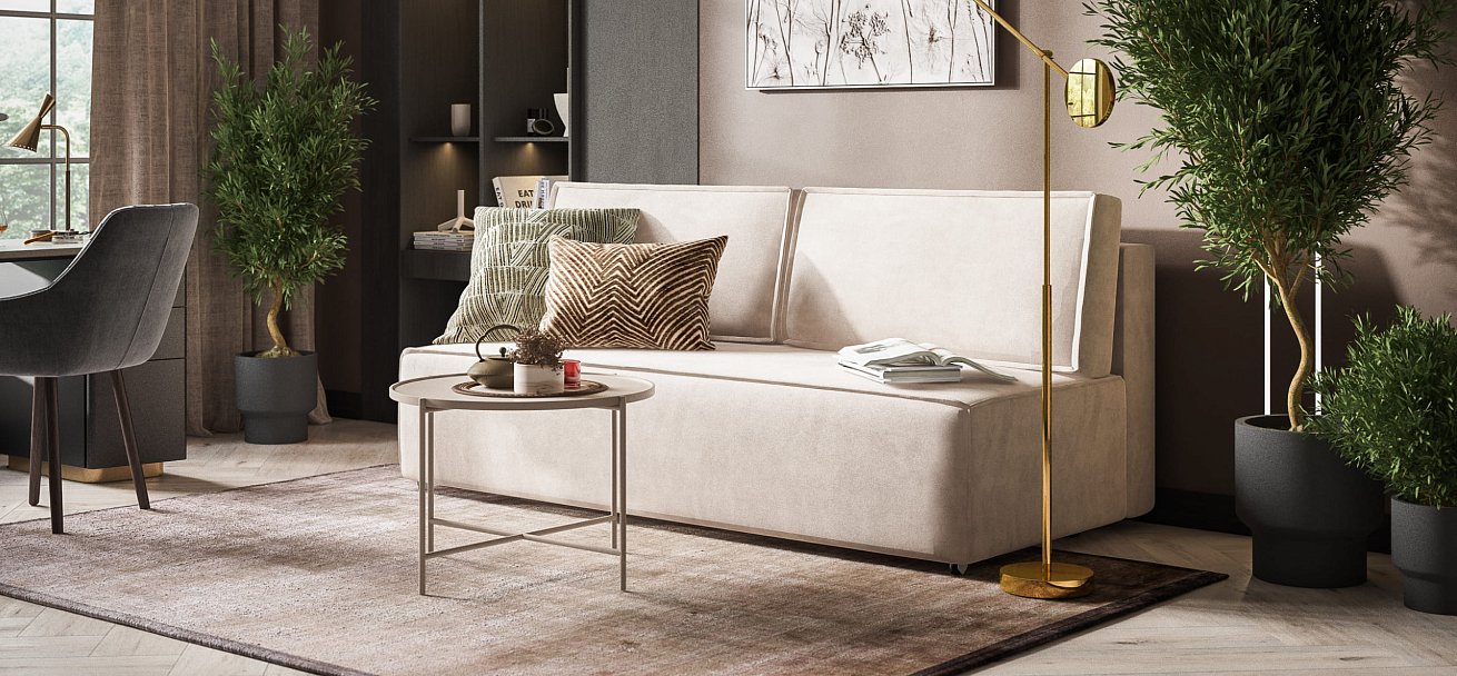 Диван NORD mini велюр Monolit латте