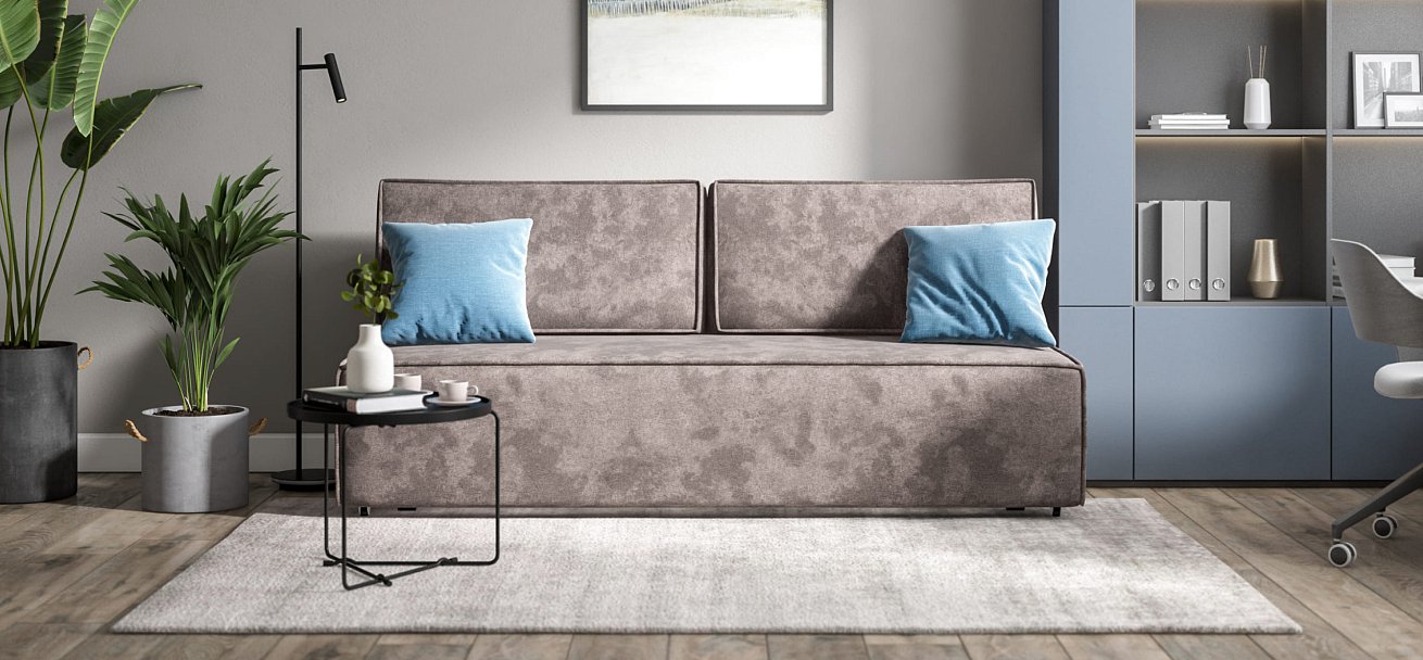 Диван NORD mini Велюр Alkantara серый