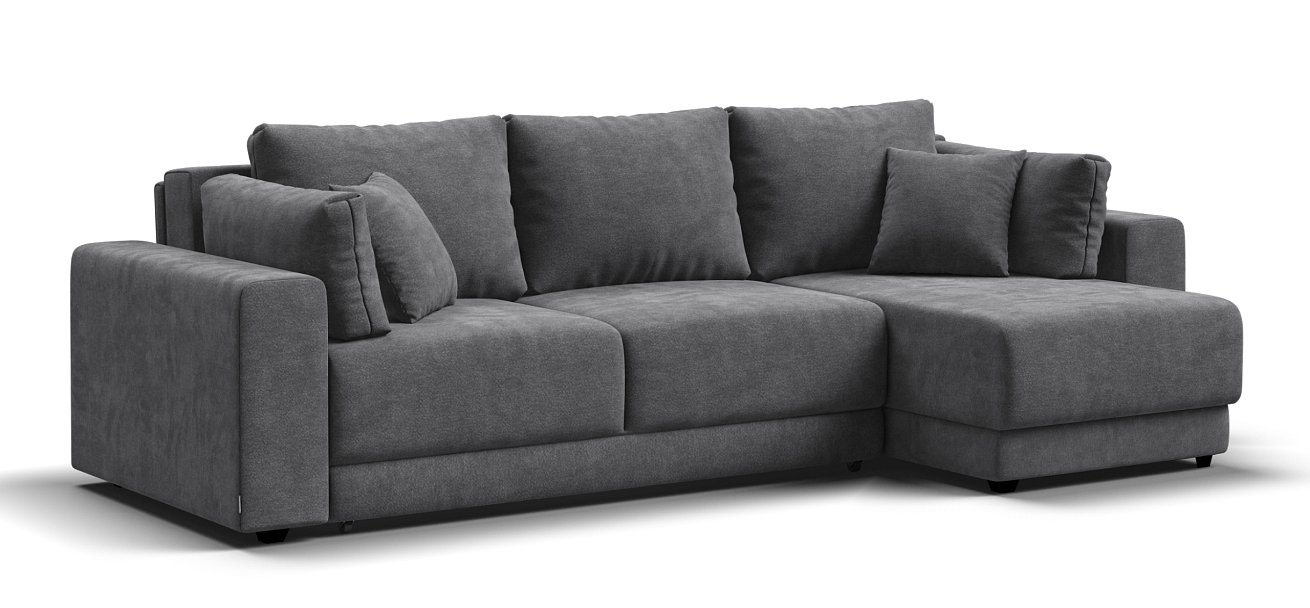 Угловой диван Босс Прайм ХЛ Шенилл CLOUD графит