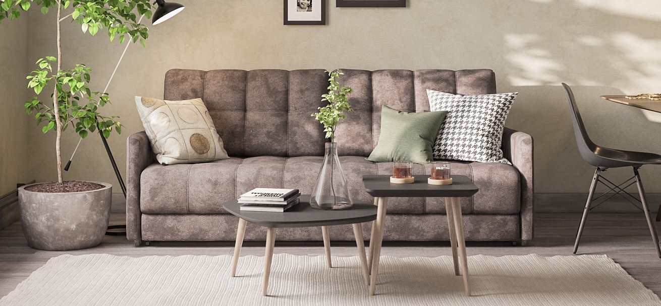 Диван BOSS 2.0 LOFT велюр Alkantara серый