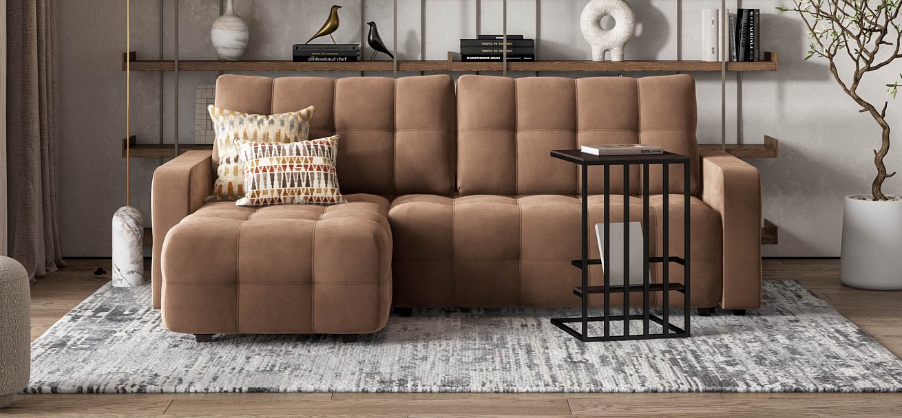 Угловой диван Dandy euro SE велюр Monolit мокко