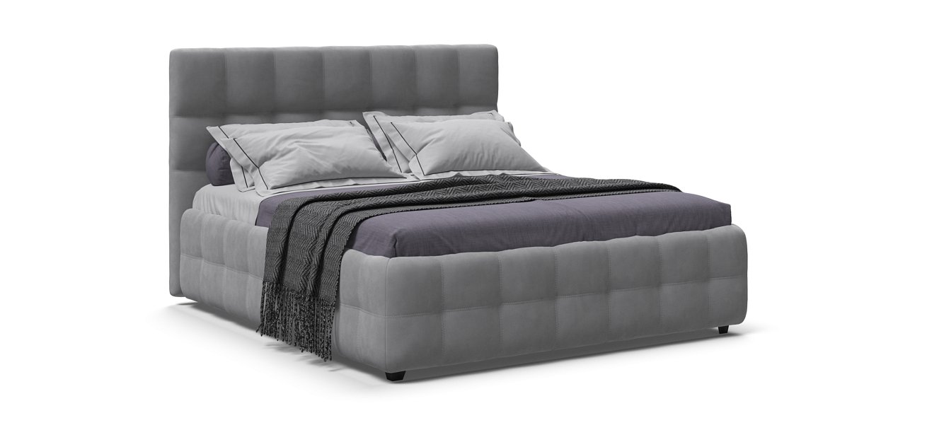 Кровать Босс 160*200 Про велюр Monolit сталь