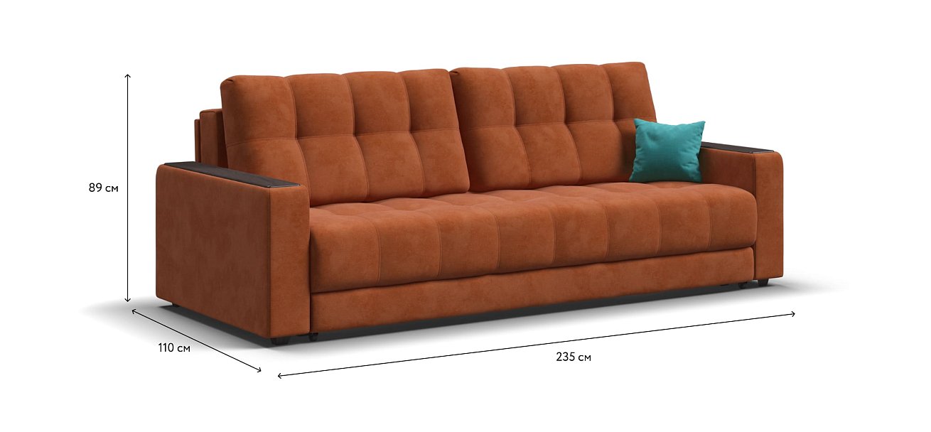 Диван BOSS 2.0 велюр Alkantara оранж