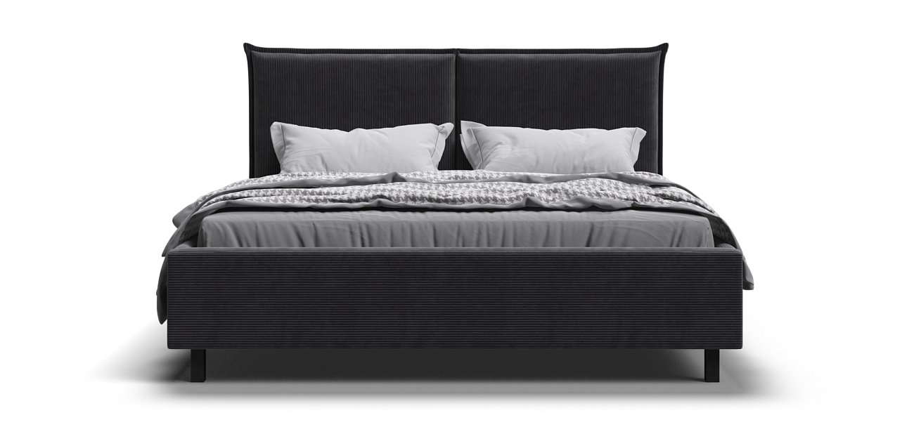 Кровать ЛЕО 160 Вельвет CORD графит