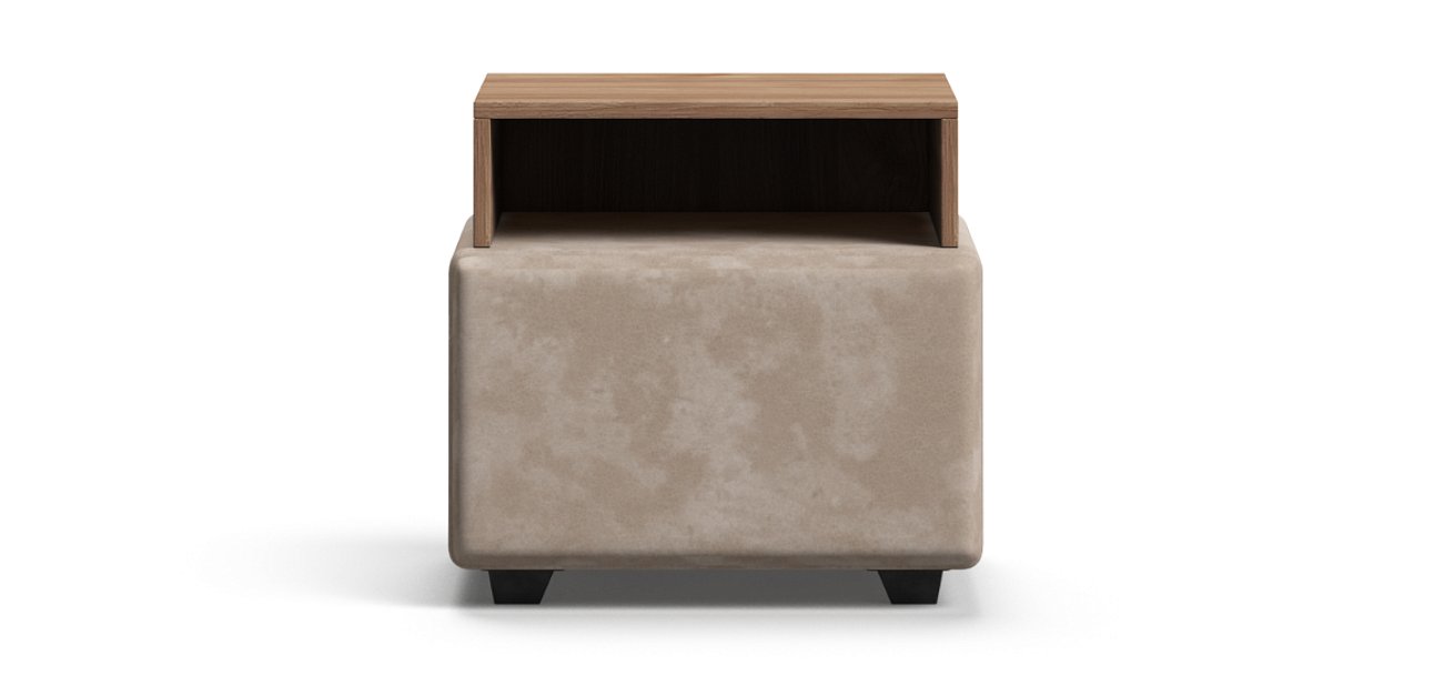 Тумба BOSS Alkantara пепел, Орех Селект