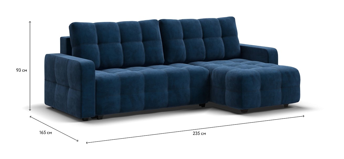 Угловой диван Dandy euro SE велюр Monolit синий