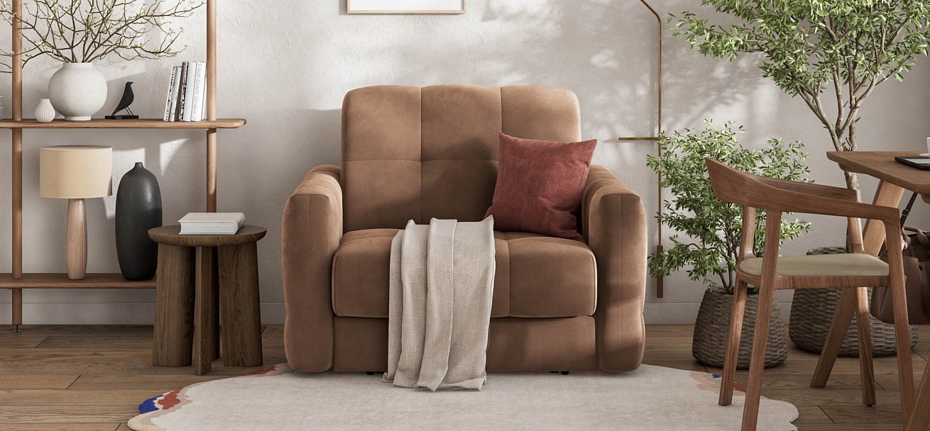 Кресло-кровать BOSS Sleep велюр Monolit мокко