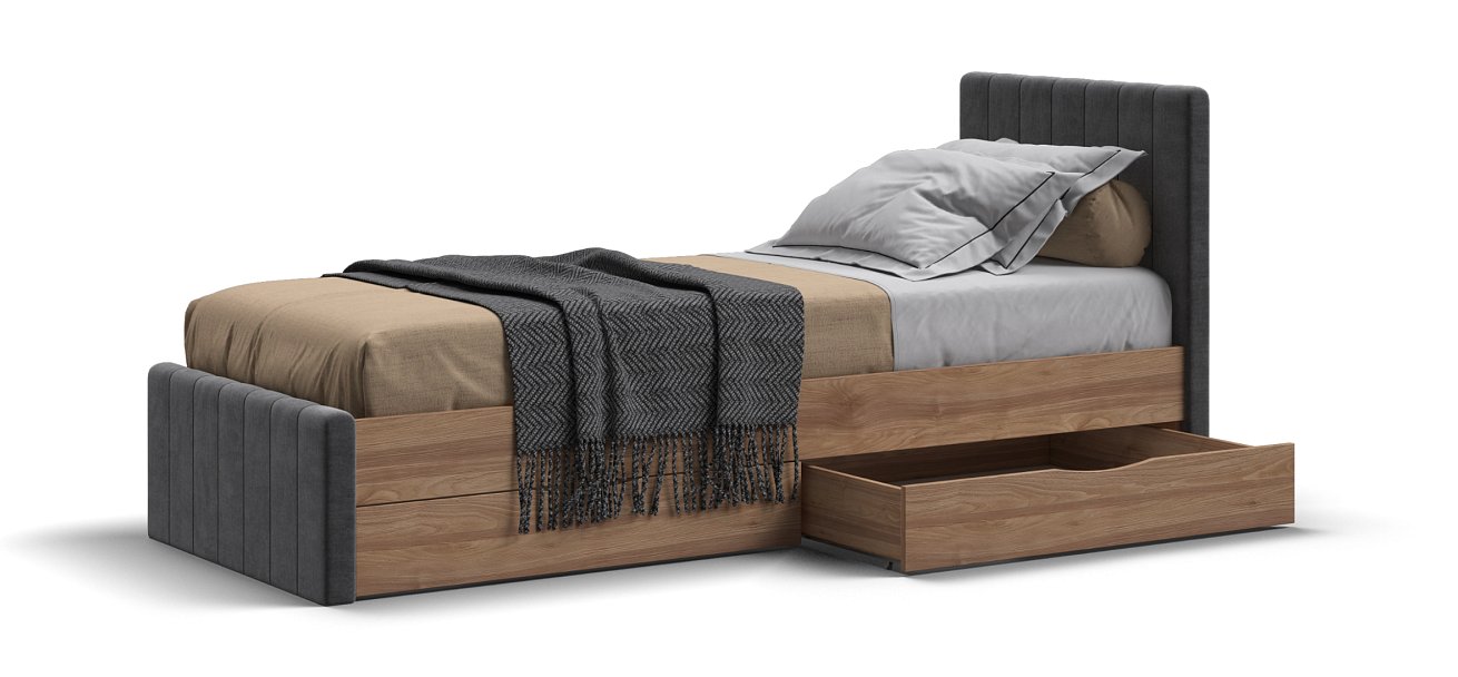 Кровать ЛОФТ Мини Орех Селект, MONOLIT Серый