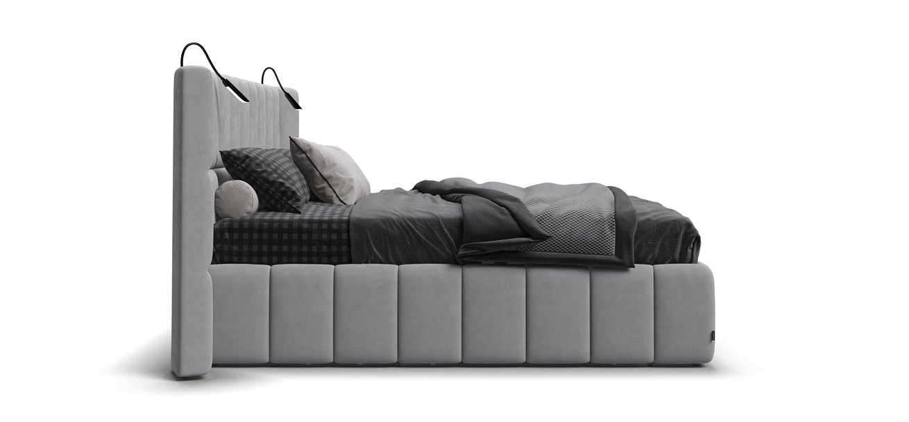 Кровать BOSS.XO 180*200 велюр Monolit сталь