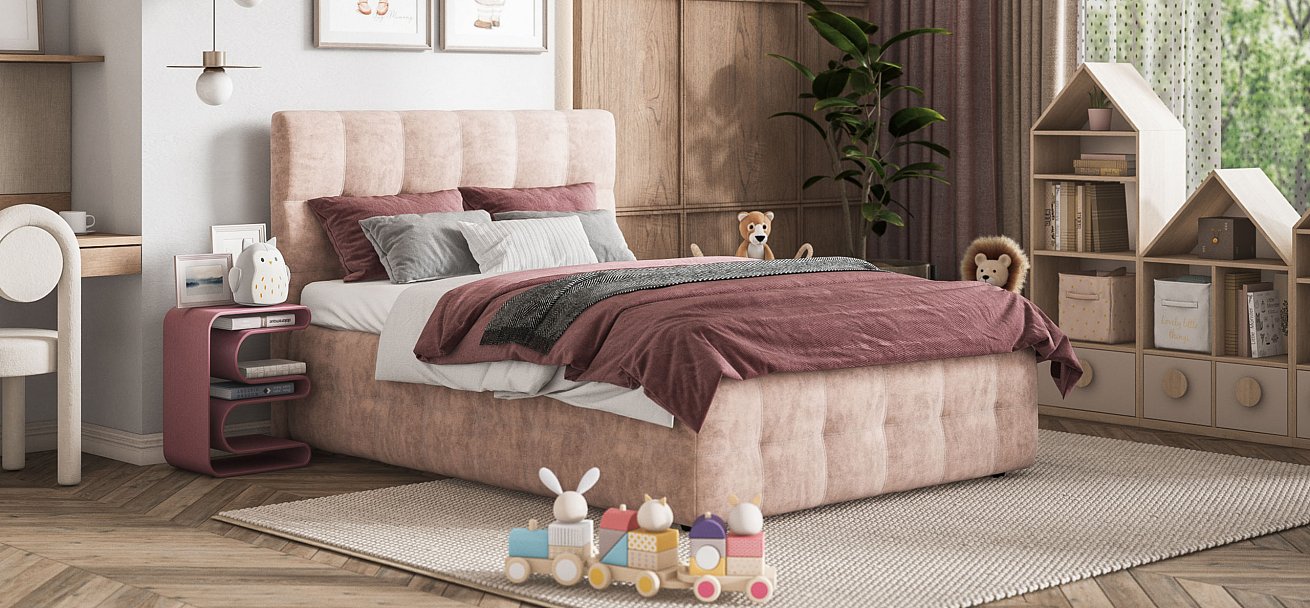 Кровать Босс 140*200 Про Велюр Royal пион NEW