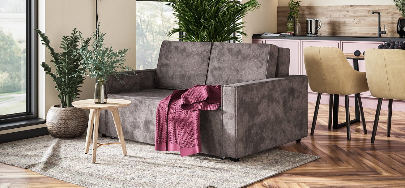 Диван NORD Compact велюр Alkantara серый