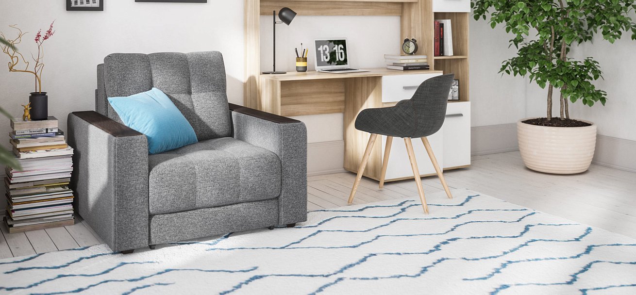 Кресло-кровать BOSS 2.0 рогожка Malmo серый