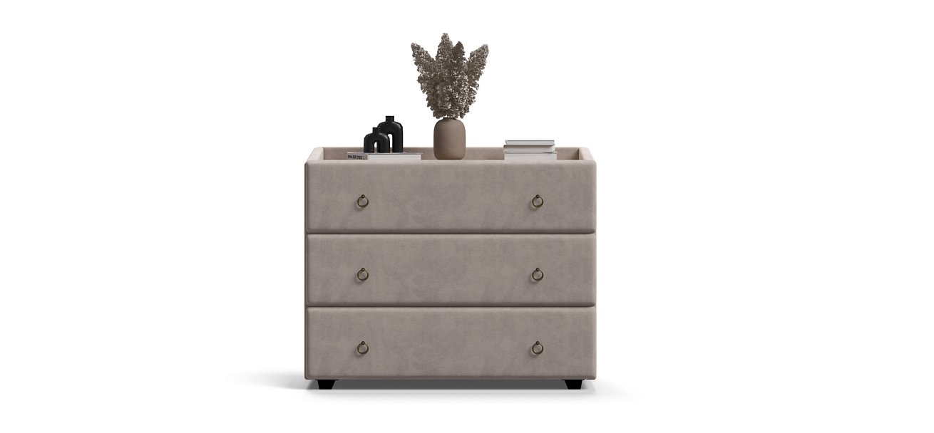 Комод BOSS Classic велюр MONOLIT Латте, Орех Селект