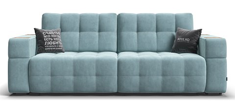 Диван BOSS.XO велюр Monolit аква / WOOD Snow