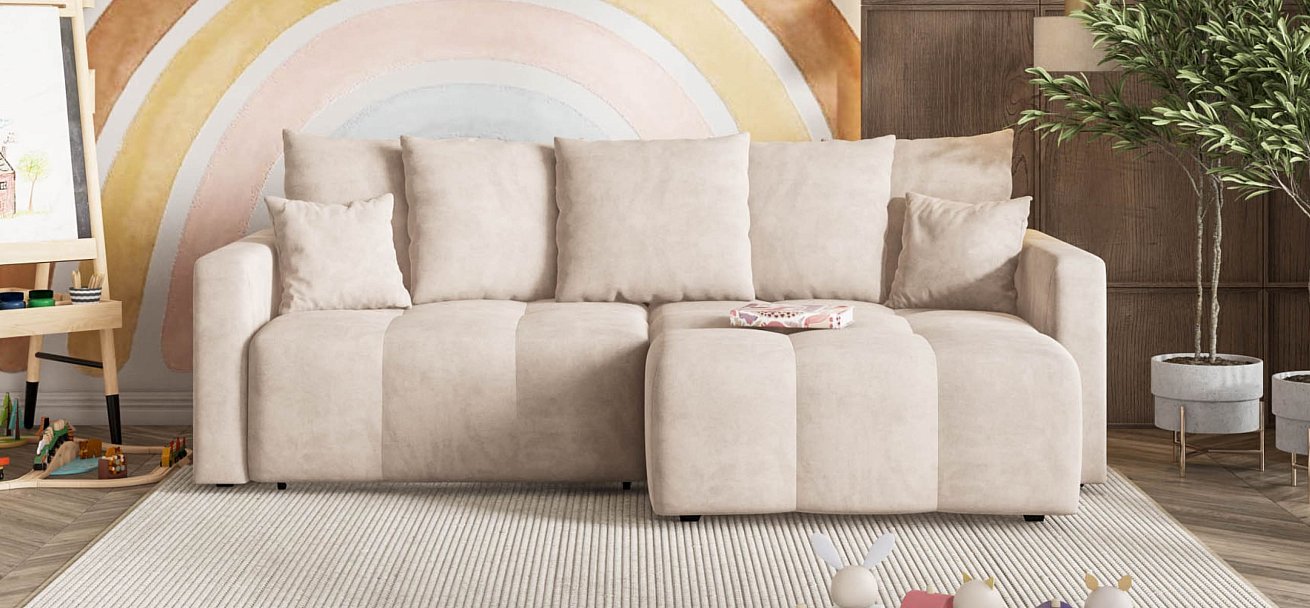 Угловой диван BOSS TREND Велюр Monolit латте