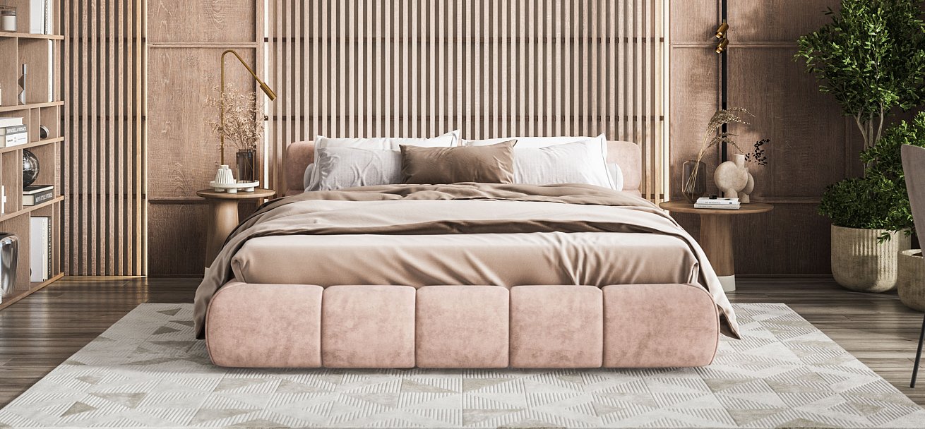 Кровать Босс Дрим 160*200 Про Велюр Royal пион NEW