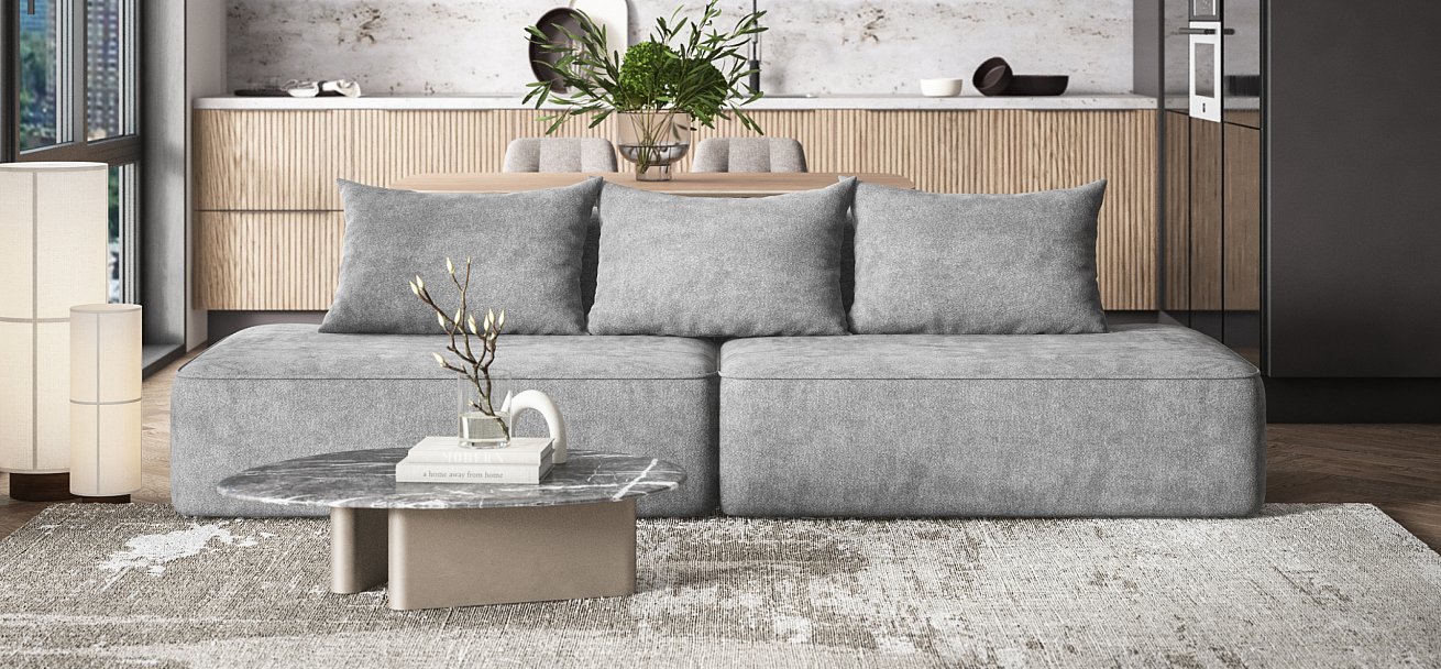 Диван KING TWIN Шенилл CLOUD графит