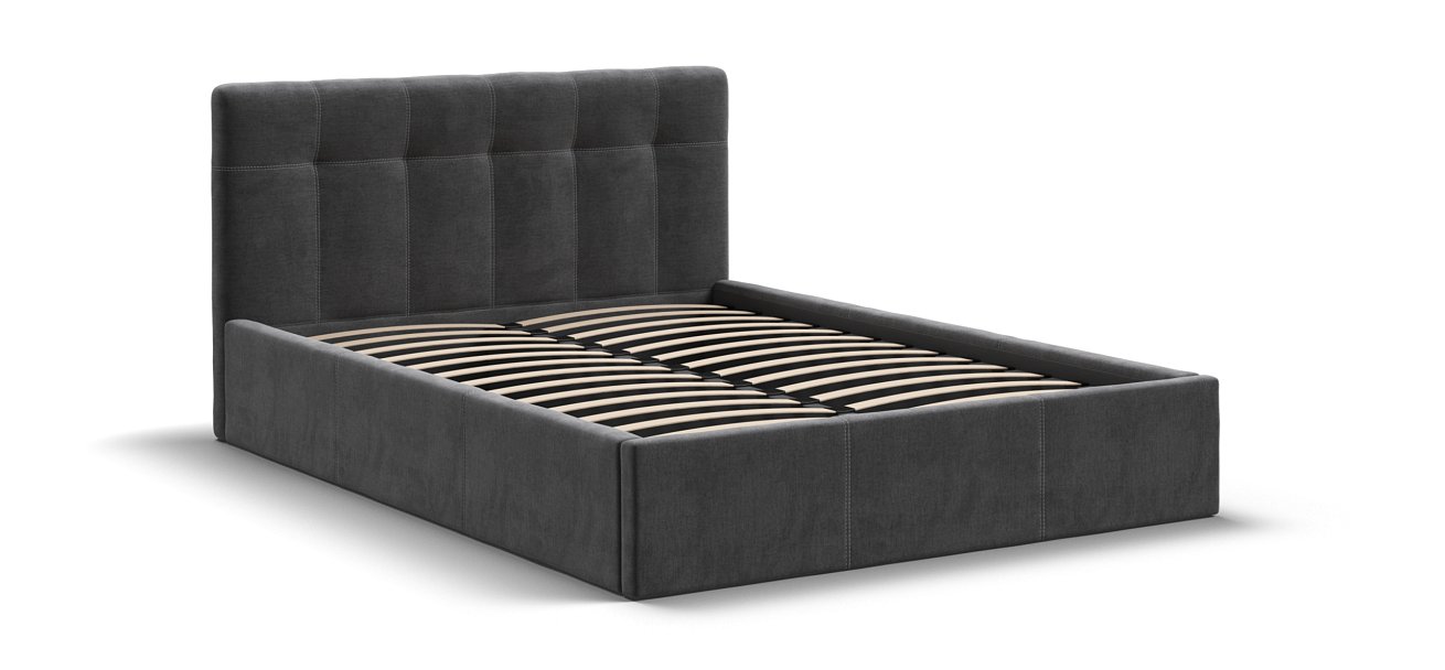 Кровать Белла 140*200 велюр Monolit серая