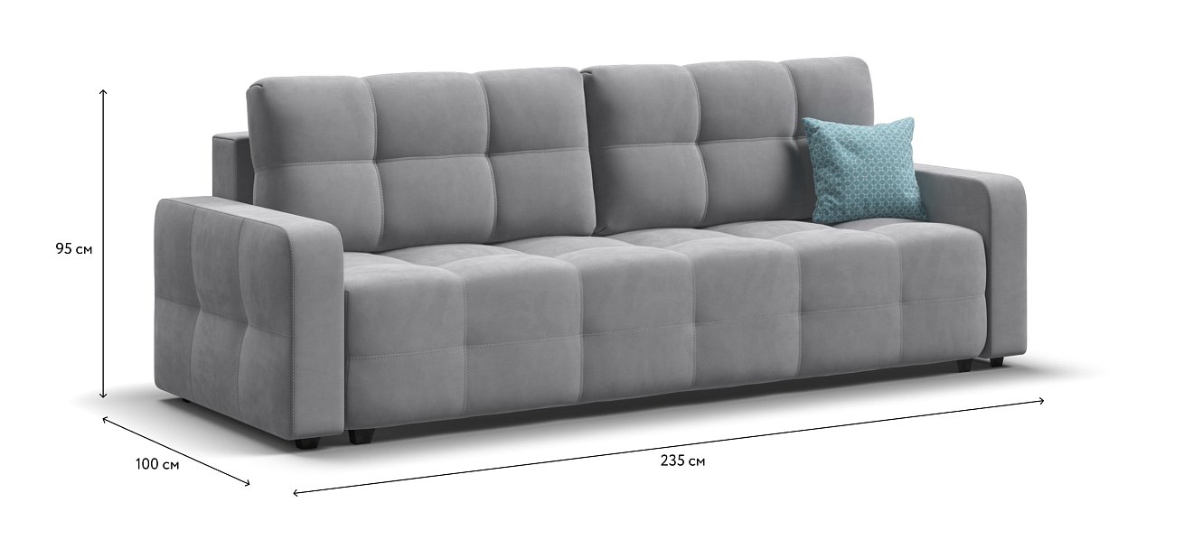 Диван Денди велюр Monolit сталь